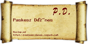 Paskesz Dénes névjegykártya