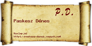 Paskesz Dénes névjegykártya